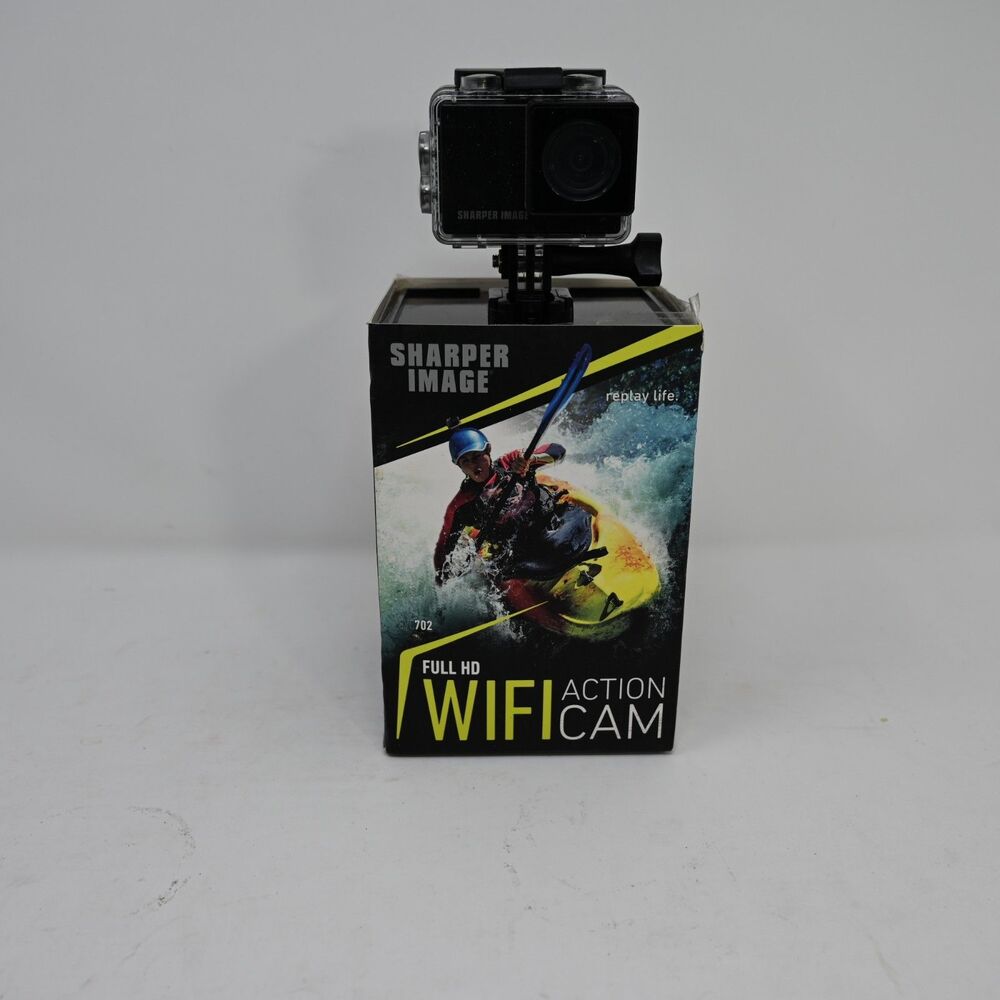 Sharper Image Full HD WiFi Action Cam 702 Black New Open Box Wear